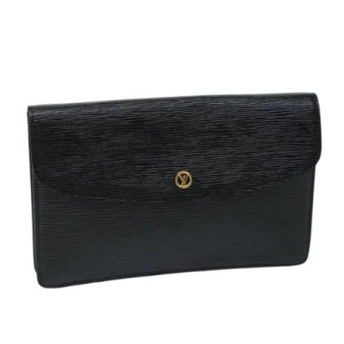 Pre-owned Leather clutches Louis Vuitton Vintage , Black , Dames