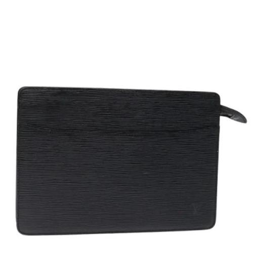 Pre-owned Leather clutches Louis Vuitton Vintage , Black , Dames