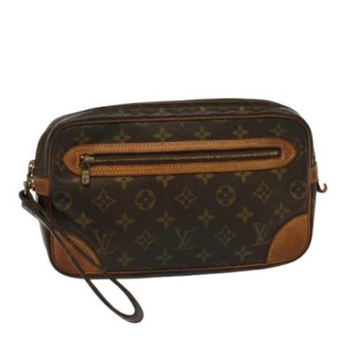 Pre-owned Canvas clutches Louis Vuitton Vintage , Brown , Dames