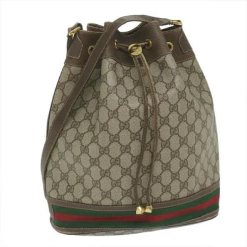 Pre-owned Canvas gucci-bags Gucci Vintage , Beige , Dames