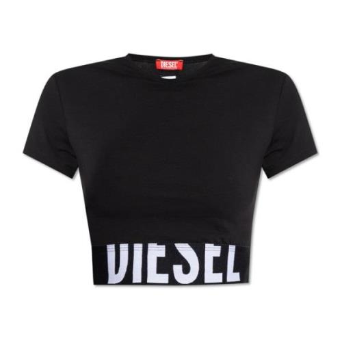 Top Uftee-Sport-Cropped Diesel , Black , Dames