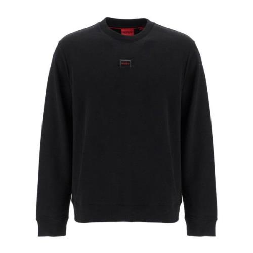 Logo Crewneck Sweatshirt Hugo Boss , Black , Heren