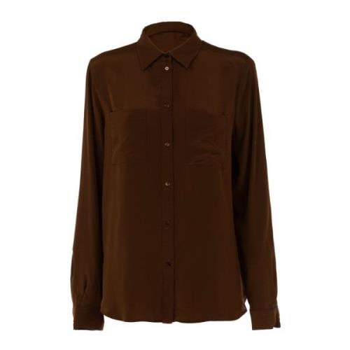 Bruine Zijden Blouse Outlet Prijs Pinko , Brown , Dames