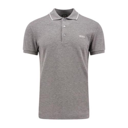 Grijze Katoenen Poloshirt Ermenegildo Zegna , Gray , Heren