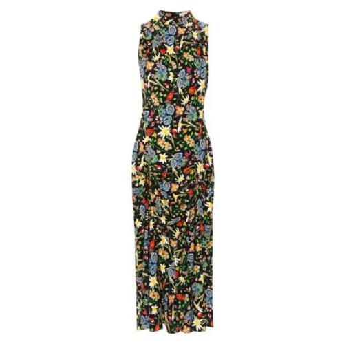 Zwarte Folk Flower Print Jurk Vivienne Westwood , Multicolor , Dames