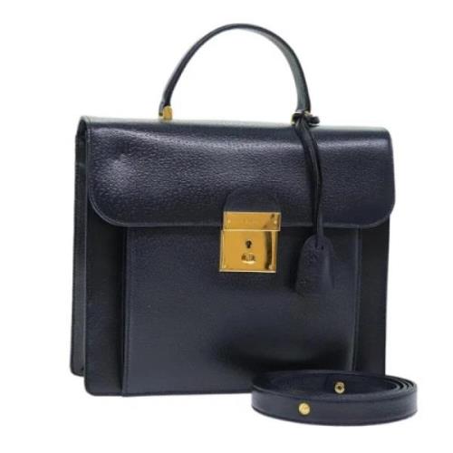 Pre-owned Leather handbags Gucci Vintage , Blue , Dames