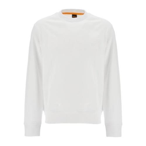 Basic Crew Logo Sweatshirt Boss , White , Heren