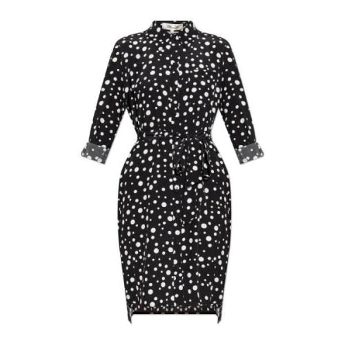 Jurk met Polka Dot Patroon Diane Von Furstenberg , Black , Dames