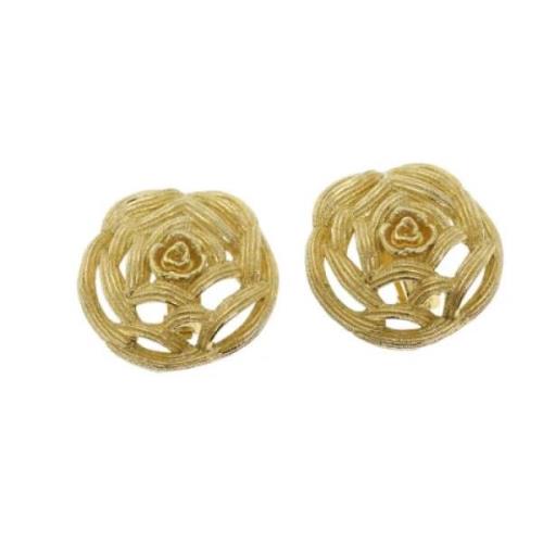 Pre-owned Metal earrings Dior Vintage , Yellow , Dames