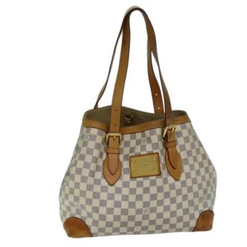 Pre-owned Canvas totes Louis Vuitton Vintage , White , Dames