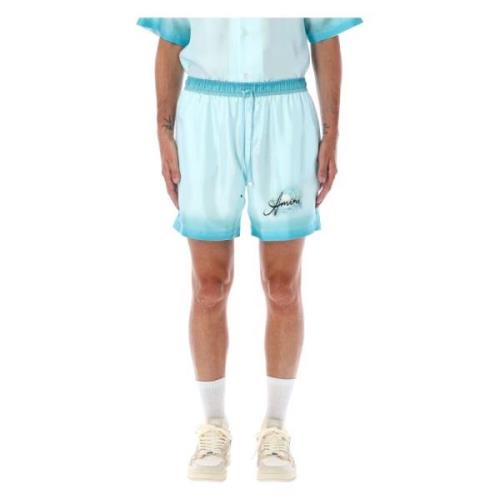 Zijden Resort Club Cerulean Shorts Amiri , Blue , Heren