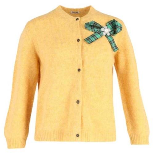 Pre-owned Wool outerwear Miu Miu Pre-owned , Yellow , Dames