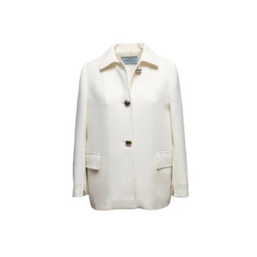 Pre-owned Wool outerwear Prada Vintage , White , Dames