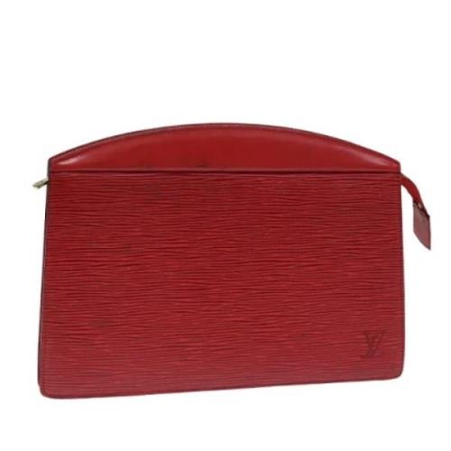 Pre-owned Leather clutches Louis Vuitton Vintage , Red , Dames