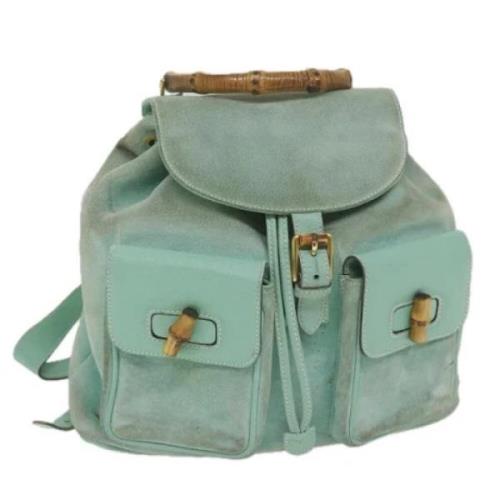 Pre-owned Suede backpacks Gucci Vintage , Blue , Dames