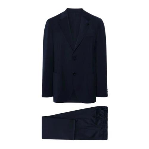 Blauwe Jurk met Logo Applicatie Klassieke Stijl Lardini , Blue , Heren