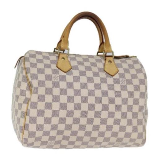 Pre-owned Canvas handbags Louis Vuitton Vintage , White , Dames