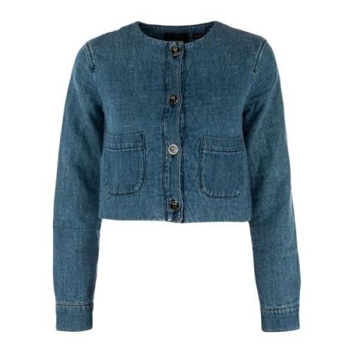 Dames Denim Jack Outlet Prijs Pinko , Blue , Dames