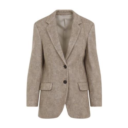 Bruine Mohair Jas Brunello Cucinelli , Brown , Dames