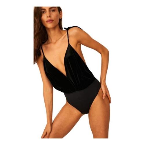 Zwart Cutout Bodysuit Undress Code , Black , Dames