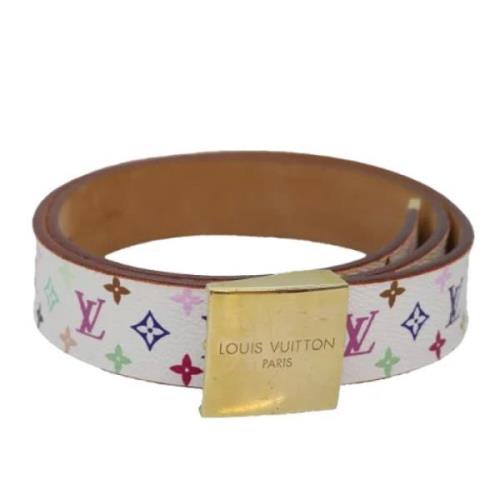 Pre-owned Leather belts Louis Vuitton Vintage , White , Dames