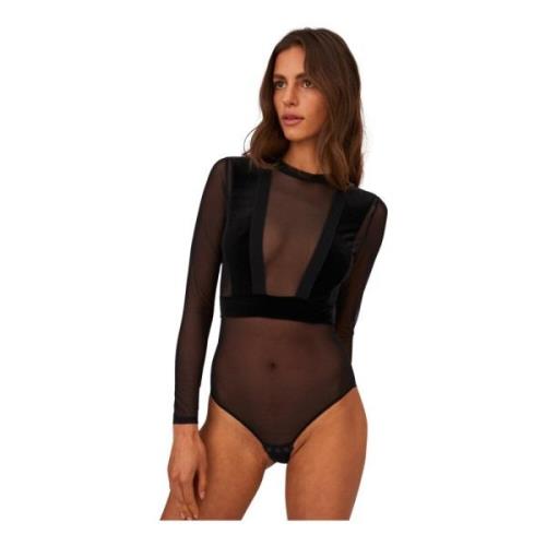 Wild Side Mesh Bodysuit Undress Code , Black , Dames