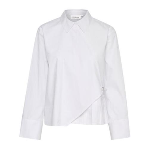 Geplooide Zijden Blouse Bright White Karen by Simonsen , White , Dames