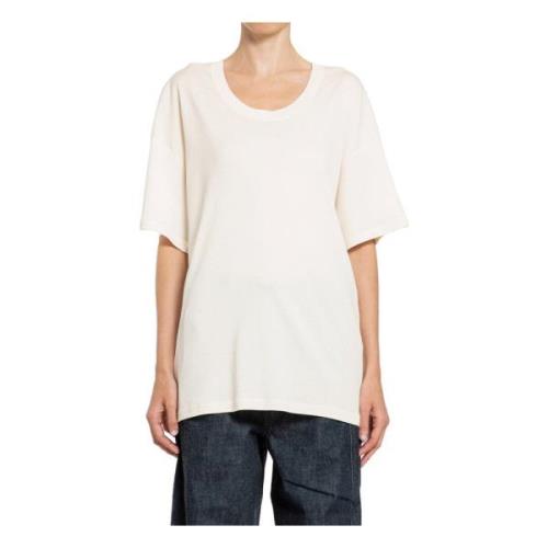 Geribbelde T-shirt Lemaire , White , Dames