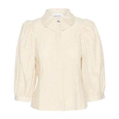 Frosty Blouse met Vrouwelijke Silhouet Karen by Simonsen , Beige , Dam...