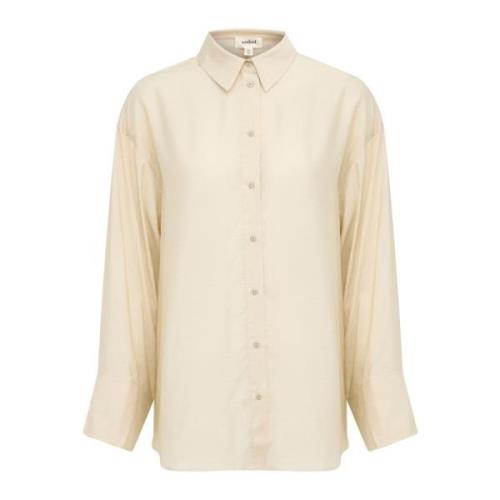 Elegante Blouse Oatmeal Soaked in Luxury , Beige , Dames