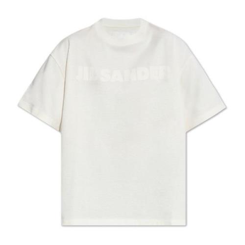 T-shirt met logo Jil Sander , White , Dames