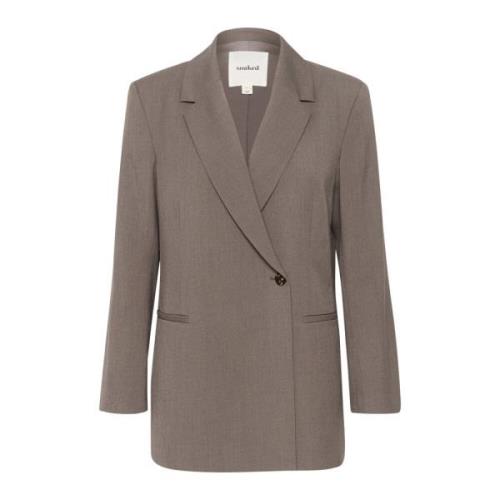 Oversize Blazer Jas Morel Melange Soaked in Luxury , Gray , Dames