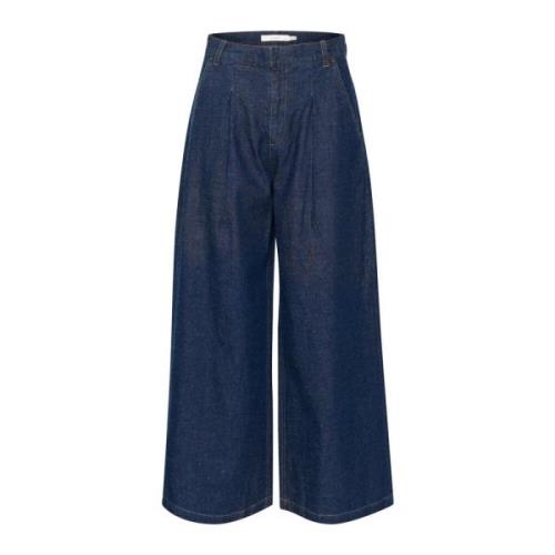 Wijde Pijp Blauwe Denim Jeans InWear , Blue , Dames