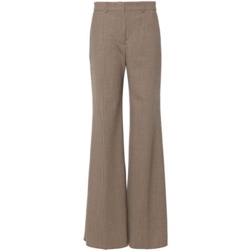 Flared Leg Wool Blend Trousers Beige Sportmax , Beige , Dames