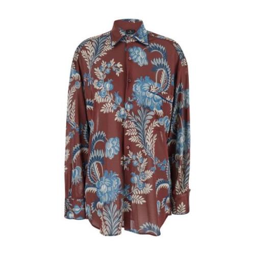 Gedrukte Oversized Shirt Bordeaux Look11 Etro , Multicolor , Dames