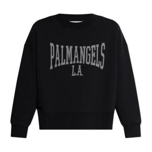 Sweatshirt met logo Palm Angels , Black , Dames