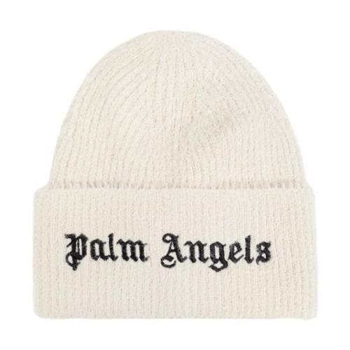 Pet met geborduurd logo Palm Angels , Beige , Dames