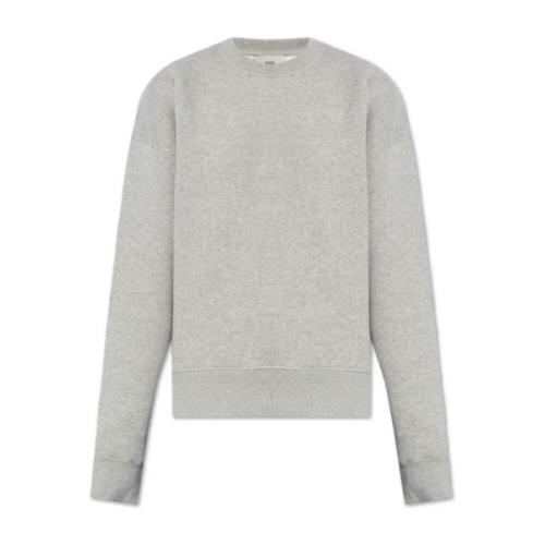 Sweatshirt met logo Ami Paris , Gray , Dames