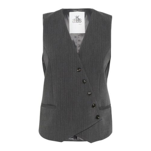 Asymmetrische Knoop Vest Grijs Melange Karen by Simonsen , Gray , Dame...