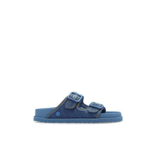 Slippers Arizona Stone Washed Birkenstock , Blue , Dames