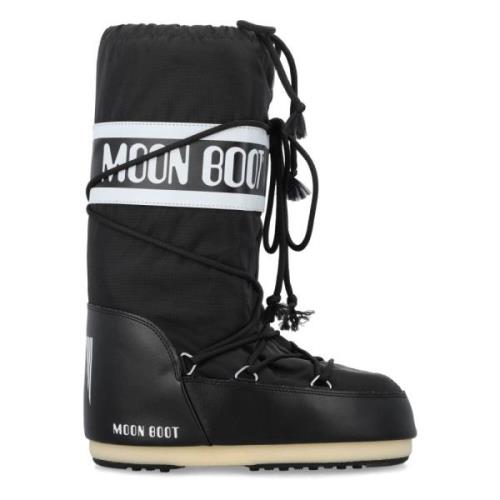 Zwarte Icon High Nylon Laarzen Moon Boot , Black , Heren