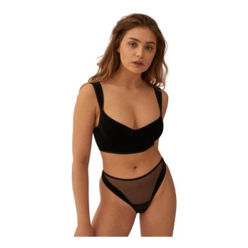 Velvet Ondersteunde Top Undress Code , Black , Dames