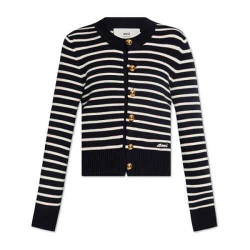 Cardigan met gestreept patroon Ami Paris , Blue , Dames