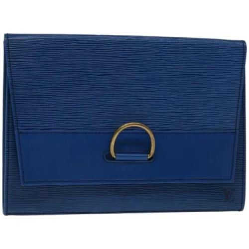 Pre-owned Leather clutches Louis Vuitton Vintage , Blue , Dames