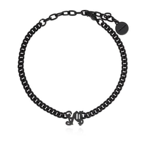 Armband met logo Palm Angels , Black , Heren