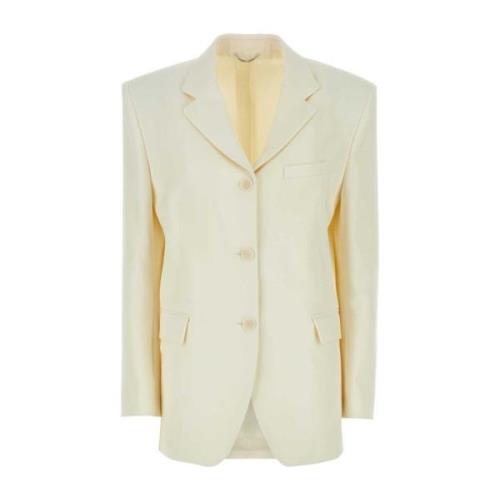 Oversize Ivoor Wolblend Blazer Magda Butrym , White , Dames