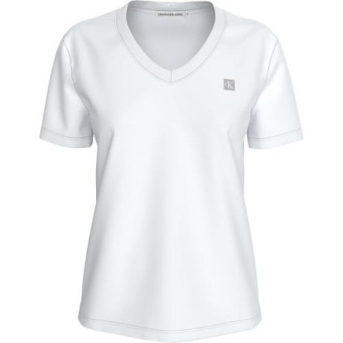 Witte T-shirts en Polos Klassieke Pasvorm Calvin Klein , White , Dames