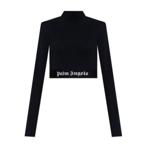 Top met Logo Palm Angels , Black , Dames