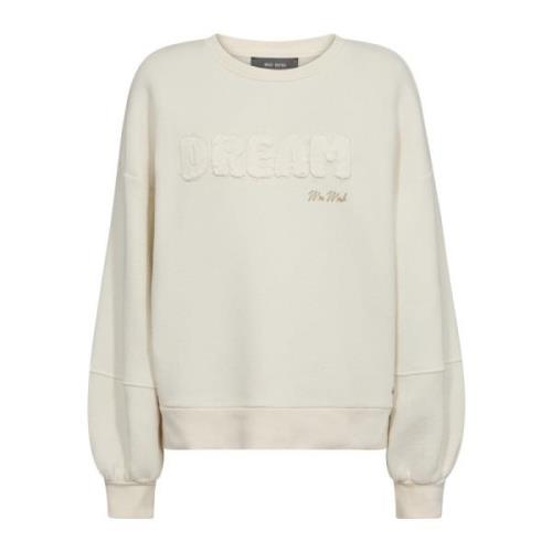 Sweatshirt met Pofmouwen en Motief MOS Mosh , Beige , Dames