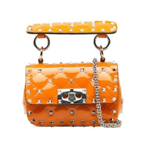 Pre-owned Leather handbags Valentino Vintage , Orange , Dames